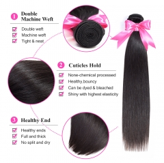 High Quality Full Cuticle Aligned natural black 18 inch Human Hair Double Drawn Brazilian Hair extensions  human hair